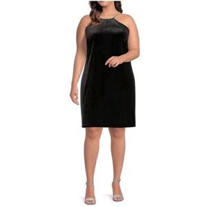 NWT! Alex Marie Plus Laura Stretch Velvet Halter Size 24W